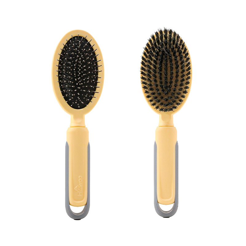 Расческа Taotaopets 04A2213 двухсторонняя с щеткой для собак и кошек для разных типов шерсти Yellow