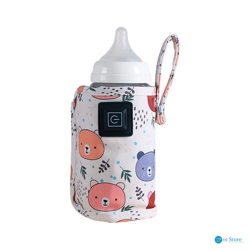 Портативный подогреватель N-009 Bear для детской бутылочки USB цифровой дисплей Beige