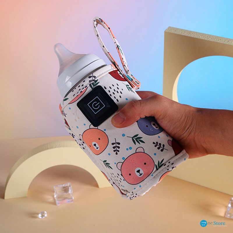 Портативный подогреватель N-009 Bear для детской бутылочки USB цифровой дисплей Beige