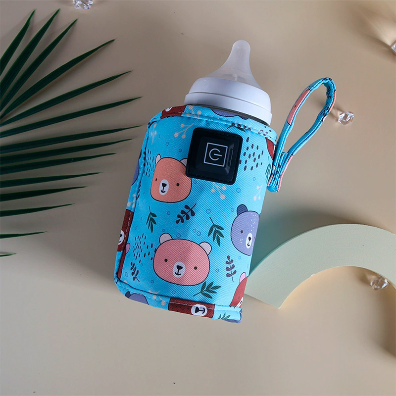 Портативный подогреватель N-009 Bear для детской бутылочки USB цифровой дисплей Blue