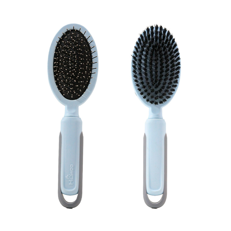 Расческа Taotaopets 04A2212 двухсторонняя с щеткой для собак и кошек для разных типов шерсти Blue