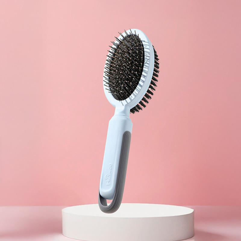 Расческа Taotaopets 04A2212 двухсторонняя с щеткой для собак и кошек для разных типов шерсти Blue