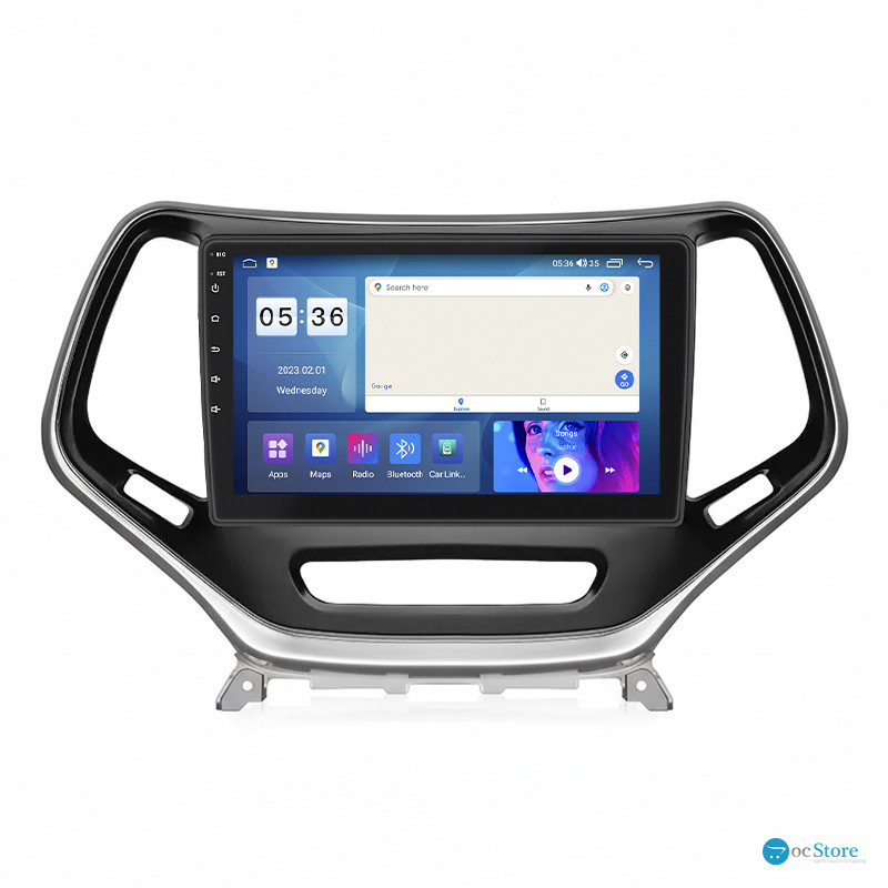 Штатная магнитола Lesko для Jeep Cherokee V (KL) Рестайлинг 2018-н.в экран 10" 2/32Gb CarPlay 4G Wi-Fi GPS Prime