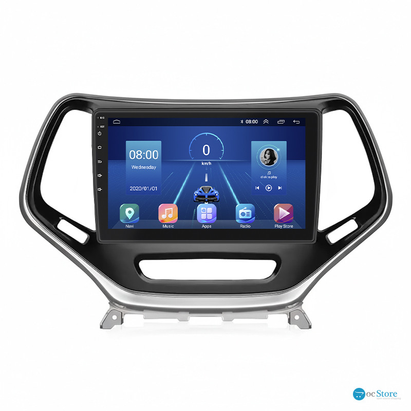 Штатная магнитола Lesko для Jeep Cherokee V (KL) Рестайлинг 2018-н.в экран 10" 2/32Gb 4G Wi-Fi GPS Top