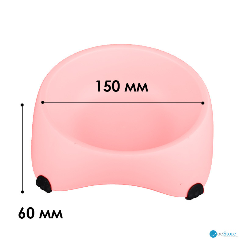 Миска для собак котов М120 пластиковая одинарная 300 мл Peach