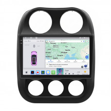 Штатная магнитола Lesko для Jeep Patriot  2007-2016 экран 10" 4/64 QLED CarPlay 4G Wi-Fi GPS 360 Prime