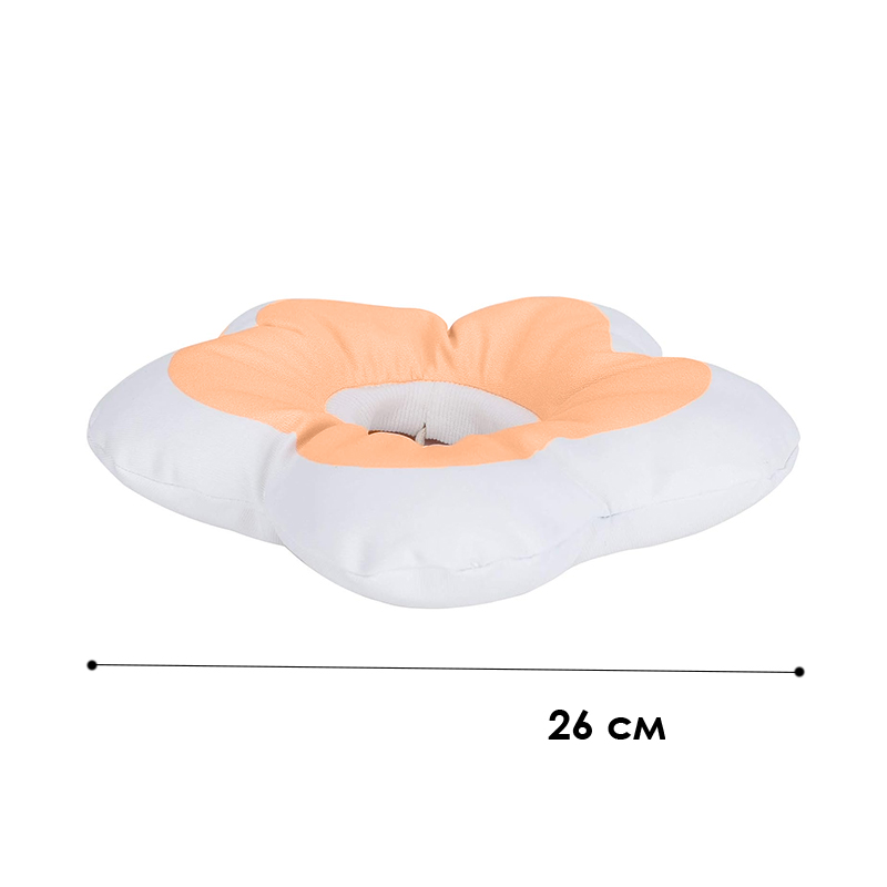 Мягкий воротник-подушка для кошек DT1018 послеоперационный защитный от вылизывания S Peach