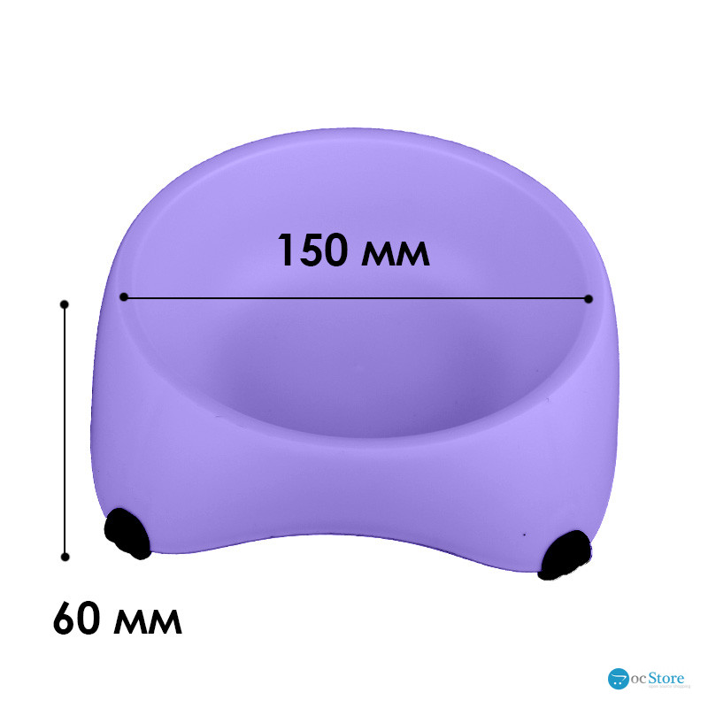 Миска для собак котов М120 пластиковая одинарная 300 мл Purple