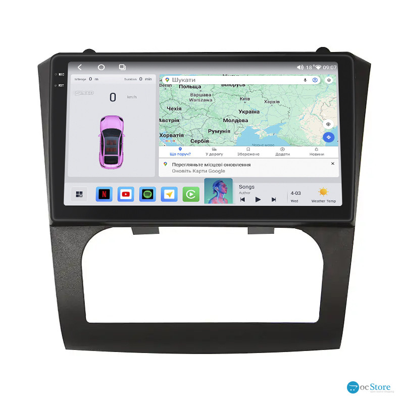 Штатная магнитола Lesko для Nissan Altima IV (L32) Manual AC 2006-2009 экран 9" 4/64 QLED CarPlay 4G Wi-Fi GPS 360 Prime