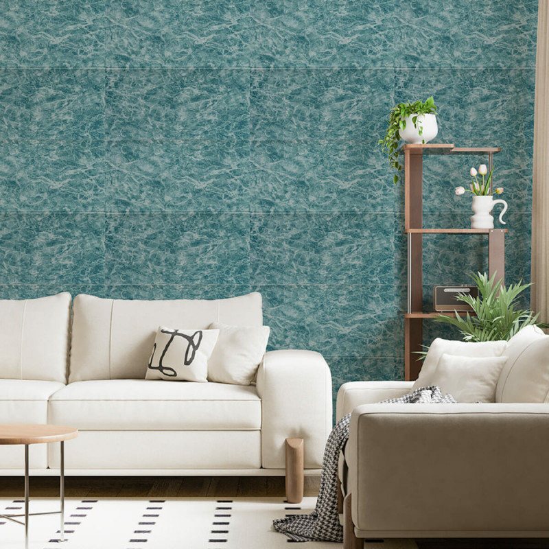 Декоративна 3D панель самоклейка 700х700х4мм Морська мармурова плитка (362) SW-00000530