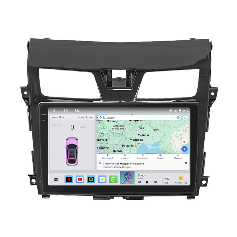 Штатная магнитола Lesko для Nissan Altima V (L33) Рестайлинг 2015-2018 экран 10" 4/64 QLED CarPlay 4G Wi-Fi GPS 360 Prime