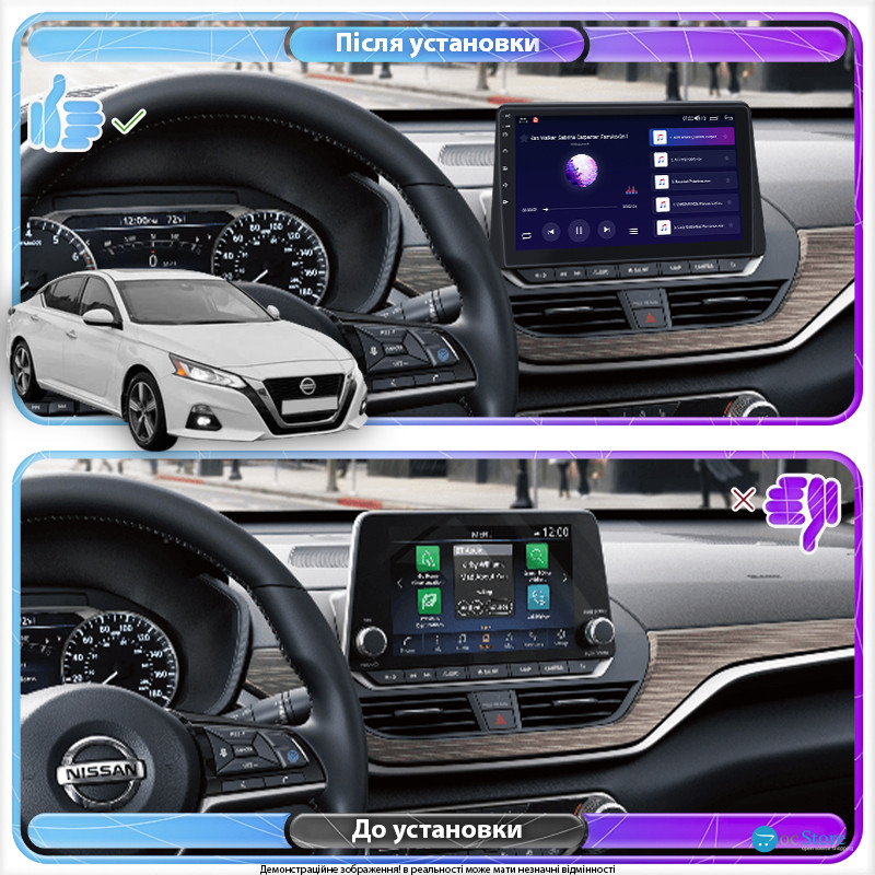 Штатная магнитола Lesko для Nissan Altima VI (L34) 2018-н.в. экран 10" 2/32Gb Wi-Fi GPS Base