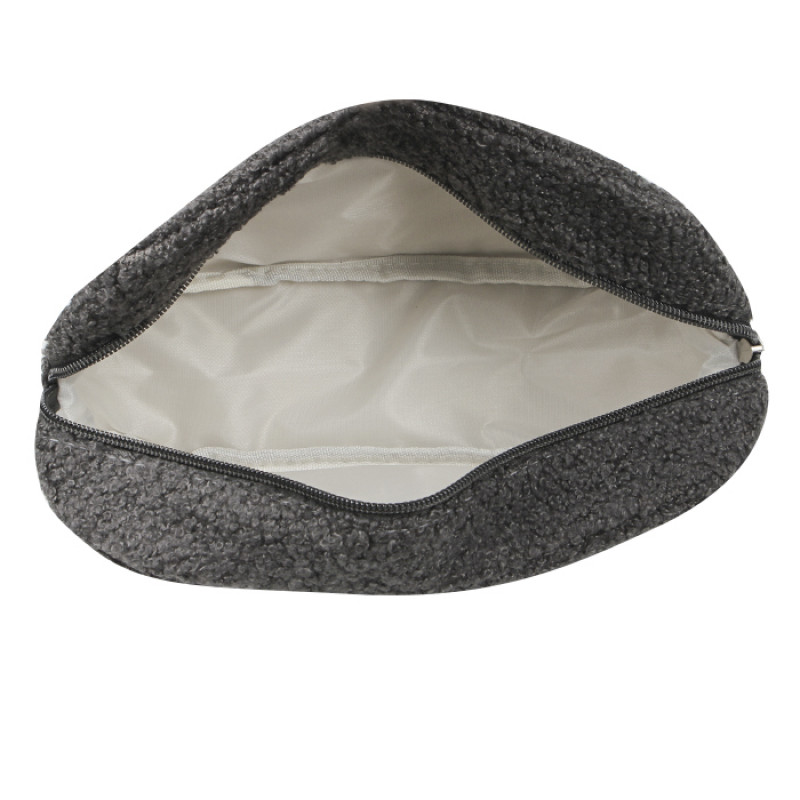 Женская косметичка B0220 несесер органайзер дорожний бьюти кейс плюшевая Gray