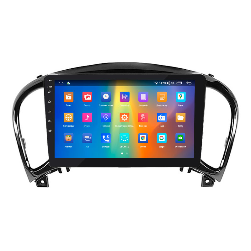 Штатная магнитола Lesko для Nissan Juke I Рестайлинг 2014-2019 экран 9" 4/64Gb CarPlay 4G Wi-Fi GPS Prime