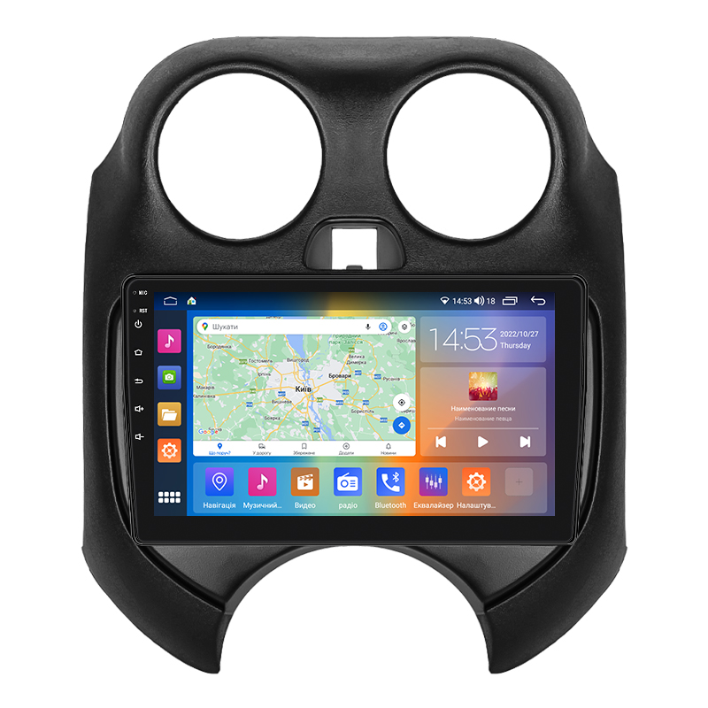 Штатная магнитола Lesko для Nissan March IV (K13) 2010-2013 экран 9" 2/32Gb CarPlay 4G Wi-Fi GPS Prime