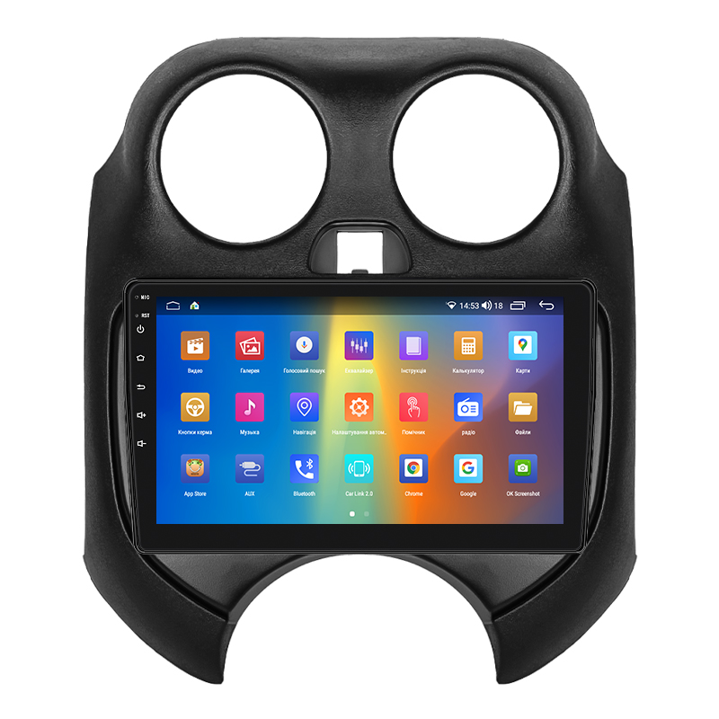 Штатная магнитола Lesko для Nissan March IV (K13) 2010-2013 экран 9" 2/32Gb CarPlay 4G Wi-Fi GPS Prime