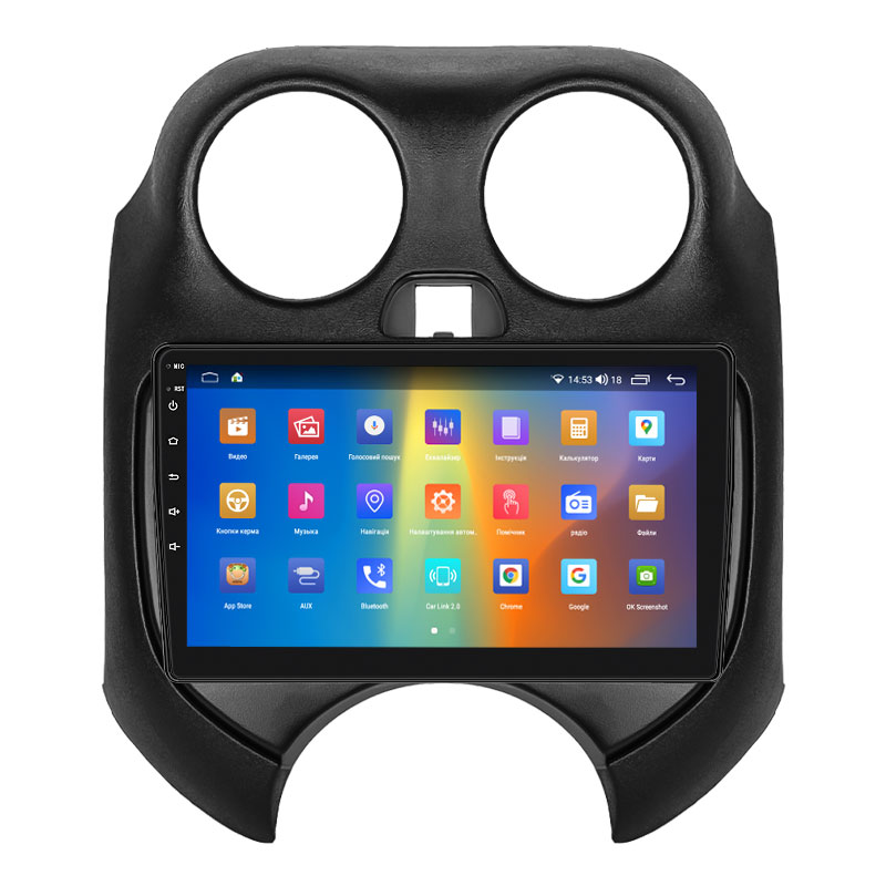 Штатная магнитола Lesko для Nissan March IV (K13) Рестайлинг 2013-н.в. экран 9" 2/32Gb CarPlay 4G Wi-Fi GPS Prime