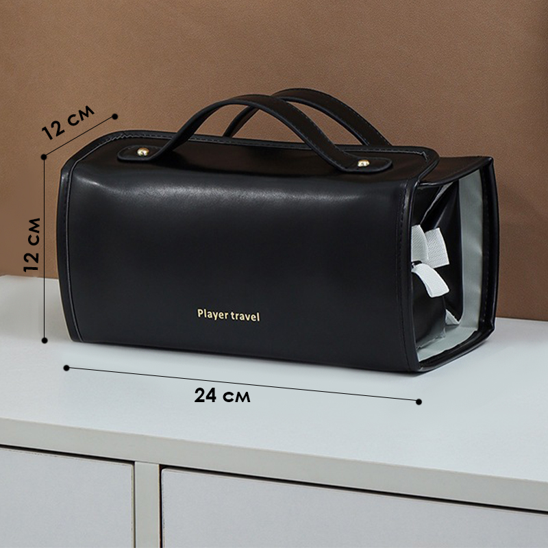 Женская косметичка SHY-02 несесер органайзер дорожная бьюти кейс Black