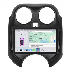 Штатная магнитола Lesko для Nissan Micra IV (K13) Рестайлинг 2013-2016 экран 9" 4/64 QLED CarPlay 4G Wi-Fi GPS 360 Prime