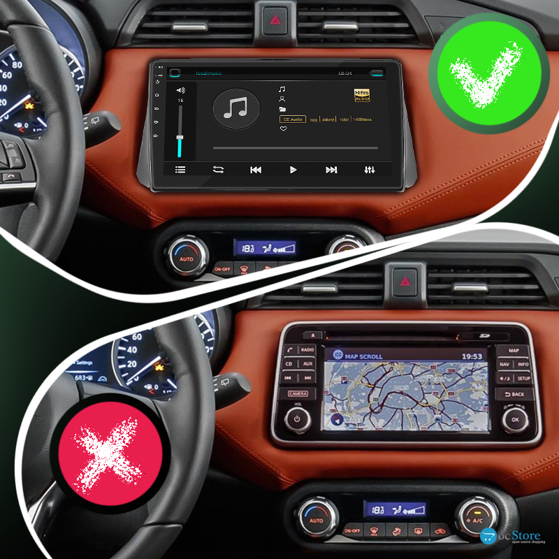 Штатная магнитола Lesko для Nissan Micra V 2017-н.в. экран 9" 2/32Gb Wi-Fi GPS Base