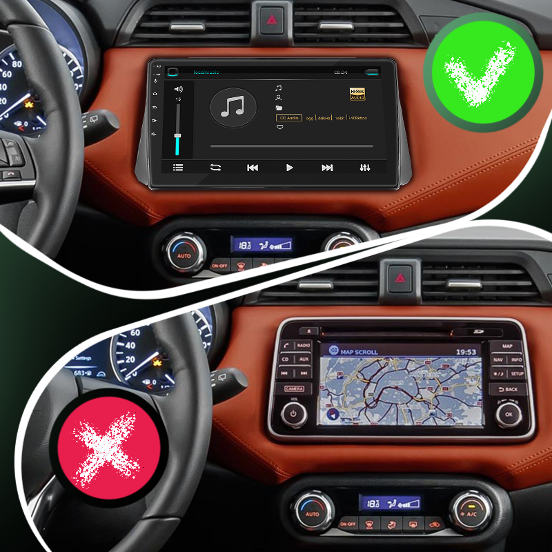 Штатная магнитола Lesko для Nissan Micra V 2017-н.в. экран 9" 4/64Gb 4G Wi-Fi GPS Top