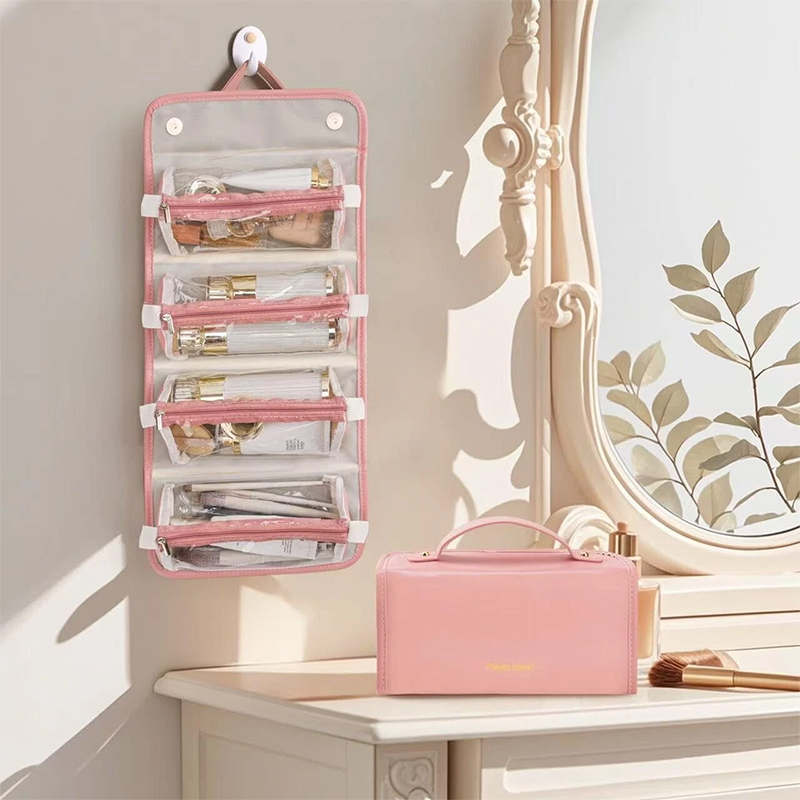 Женская косметичка SHY-02 несесер органайзер дорожная бьюти кейс Pink