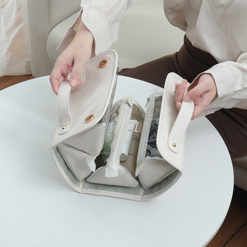 Женская косметичка SHY-02 несесер органайзер дорожная бьюти кейс White