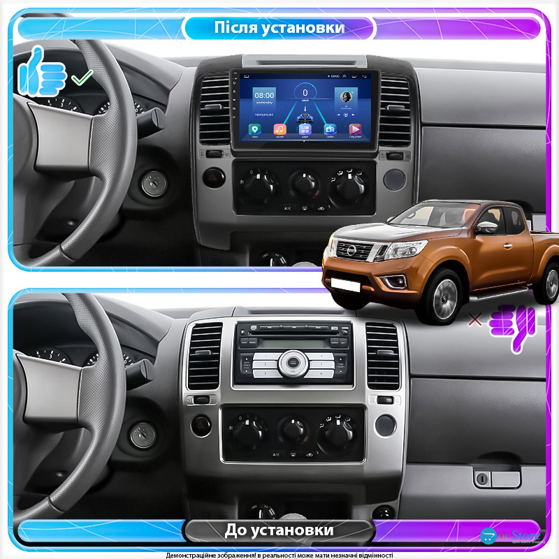 Штатная магнитола Lesko для Nissan Navara (Frontier) III (D40) 2004-2010 экран 9" 4/64Gb 4G Wi-Fi GPS Top