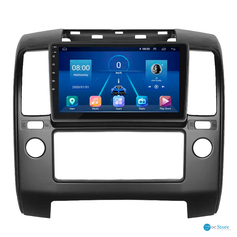 Штатная магнитола Lesko для Nissan Navara (Frontier) III (D40) 2004-2010 экран 9" 6/128Gb 4G Wi-Fi GPS Top