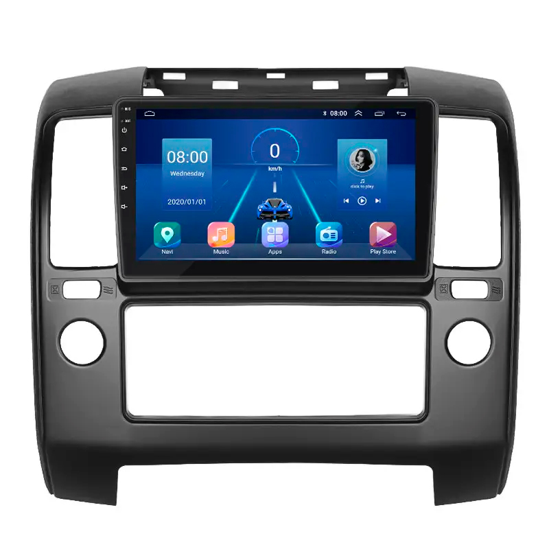 Штатная магнитола Lesko для Nissan Navara (Frontier) III (D40) 2004-2010 экран 9" 6/128Gb 4G Wi-Fi GPS Top