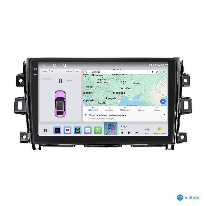 Штатная магнитола Lesko для Nissan Navara (Frontier) IV (D23) 2014-2016 экран 10" 4/64 QLED CarPlay 4G Wi-Fi GPS 360 Prime