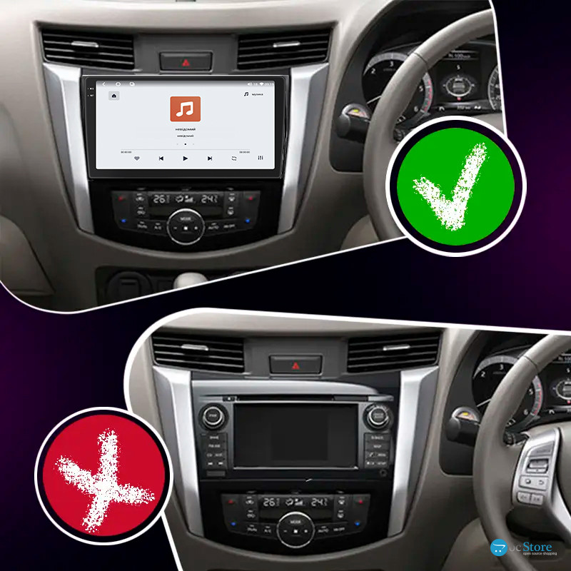 Штатная магнитола Lesko для Nissan Navara (Frontier) IV (D23) 2014-2016 экран 10" 4/64 QLED CarPlay 4G Wi-Fi GPS 360 Prime