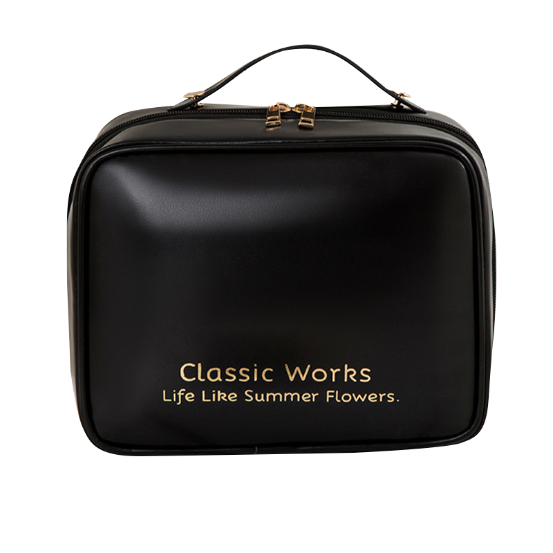 Органайзер косметичка BK-HZB-12 для хранения косметики компактный бьюти бокс переносной на молнии и с ручкой Black