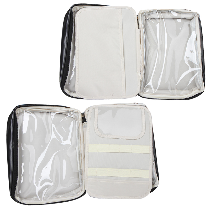 Органайзер косметичка BK-HZB-12 для хранения косметики компактный бьюти бокс переносной на молнии и с ручкой Black