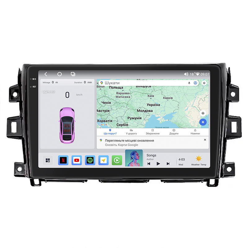 Штатная магнитола Lesko для Nissan NP300  2008-2015 экран 10" 4/64 QLED CarPlay 4G Wi-Fi GPS 360 Prime