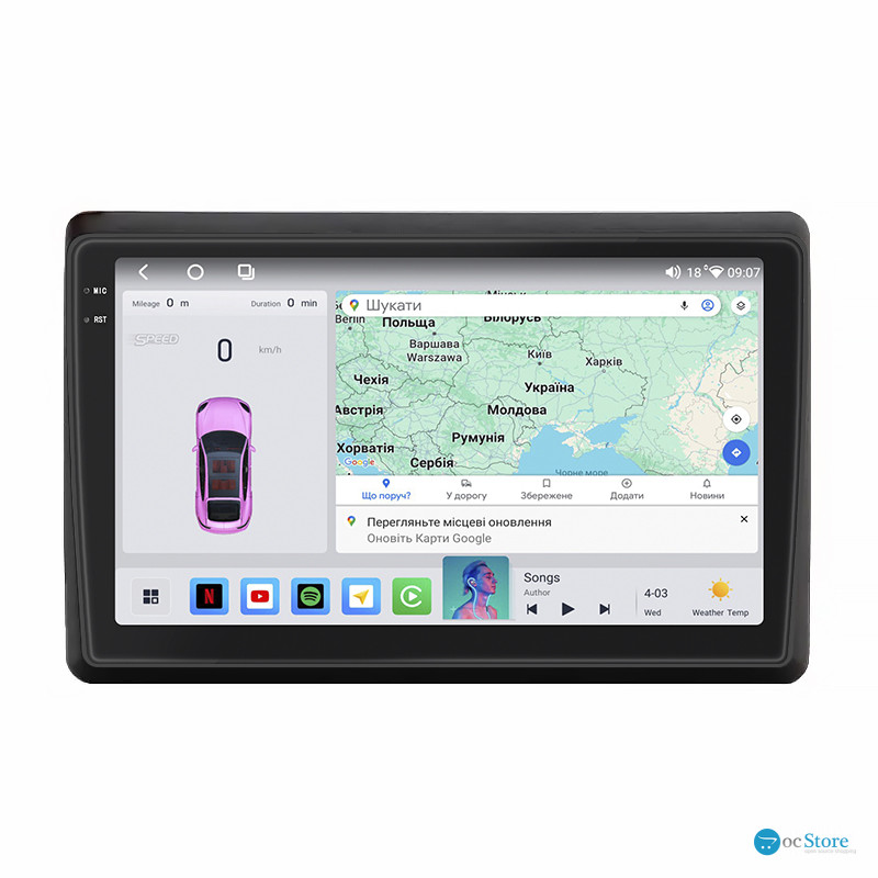 Штатная магнитола Lesko для Nissan NV400 I ver 2 2010-н.в. экран 10" 4/64 QLED CarPlay 4G Wi-Fi GPS 360 Prime