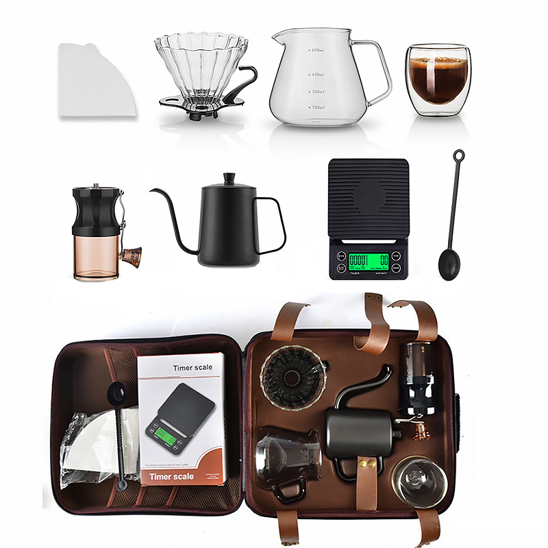 Дорожный кофейный набор Choxila из 8 предметов для приготовления кофе с кейсом