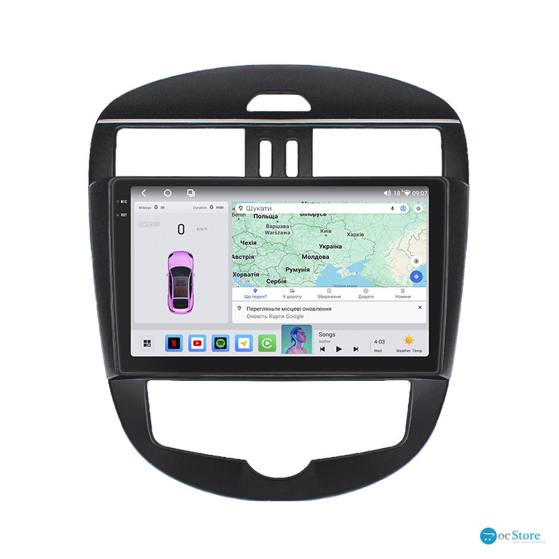 Штатная магнитола Lesko для Nissan Pulsar VI (C13) 2014-2018 экран 10" 4/64 QLED CarPlay 4G Wi-Fi GPS 360 Prime