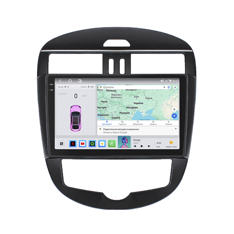 Штатная магнитола Lesko для Nissan Pulsar VI (C13) 2014-2018 экран 10" 4/64 QLED CarPlay 4G Wi-Fi GPS 360 Prime