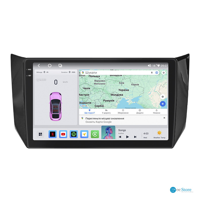Штатная магнитола Lesko для Nissan Tiida II 2015-2018 экран 10" 4/64 QLED CarPlay 4G Wi-Fi GPS 360 Prime