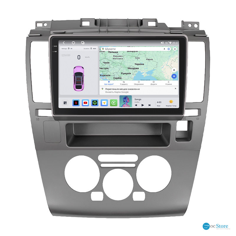 Штатная магнитола Lesko для Nissan Versa I 2006-2012 экран 9" 4/64 QLED CarPlay 4G Wi-Fi GPS 360 Prime