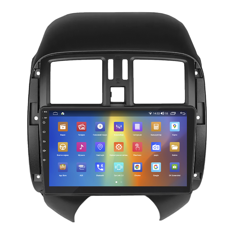 Штатная магнитола Lesko для Nissan Versa II 2012-2014 экран 9" 2/32Gb CarPlay 4G Wi-Fi GPS Prime