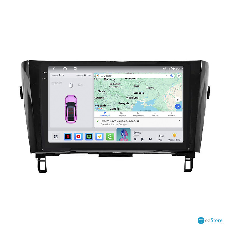 Штатная магнитола Lesko для Nissan X-Trail III 2013-2019 экран 10" 4/64 QLED CarPlay 4G Wi-Fi GPS 360 Prime