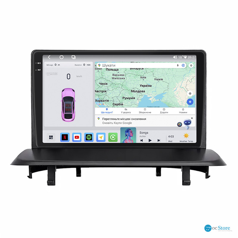 Штатная магнитола Lesko для Peugeot 3008 I ver. 2 2009-2016 экран 9" 4/64 QLED CarPlay 4G Wi-Fi GPS 360 Prime