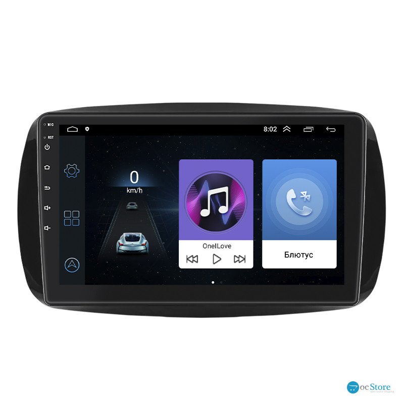 Штатная магнитола Lesko для Smart Fortwo III 2014-н.в. экран 9" 1/16Gb Wi-Fi GPS Base