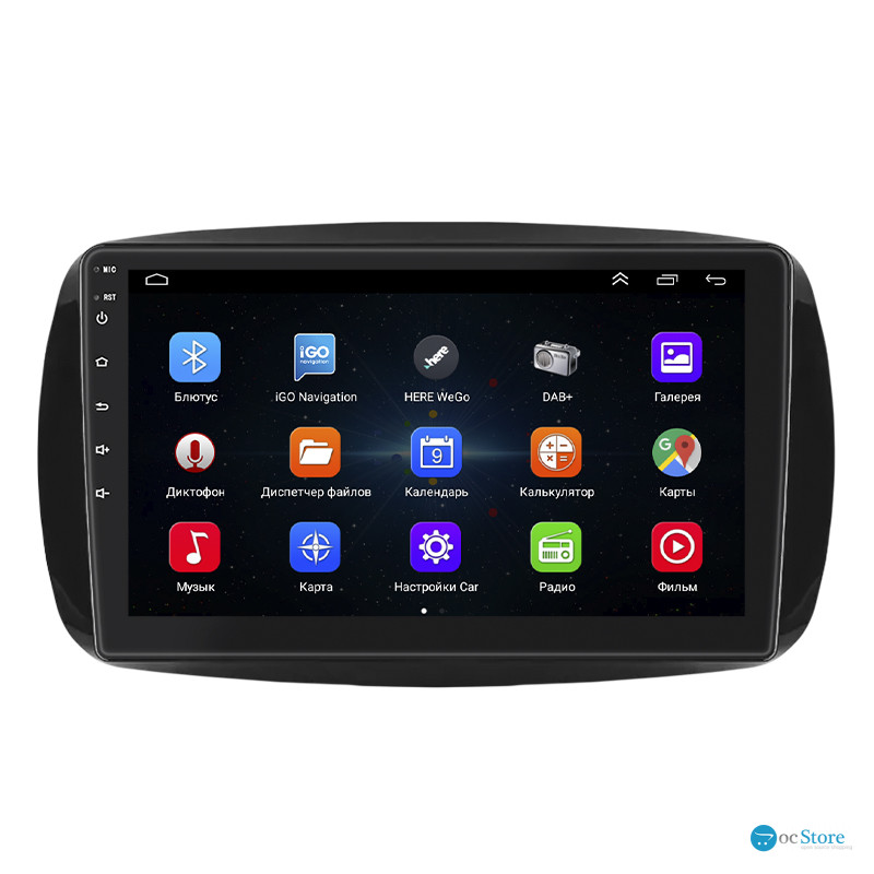 Штатная магнитола Lesko для Smart Fortwo III 2014-н.в. экран 9" 1/16Gb Wi-Fi GPS Base