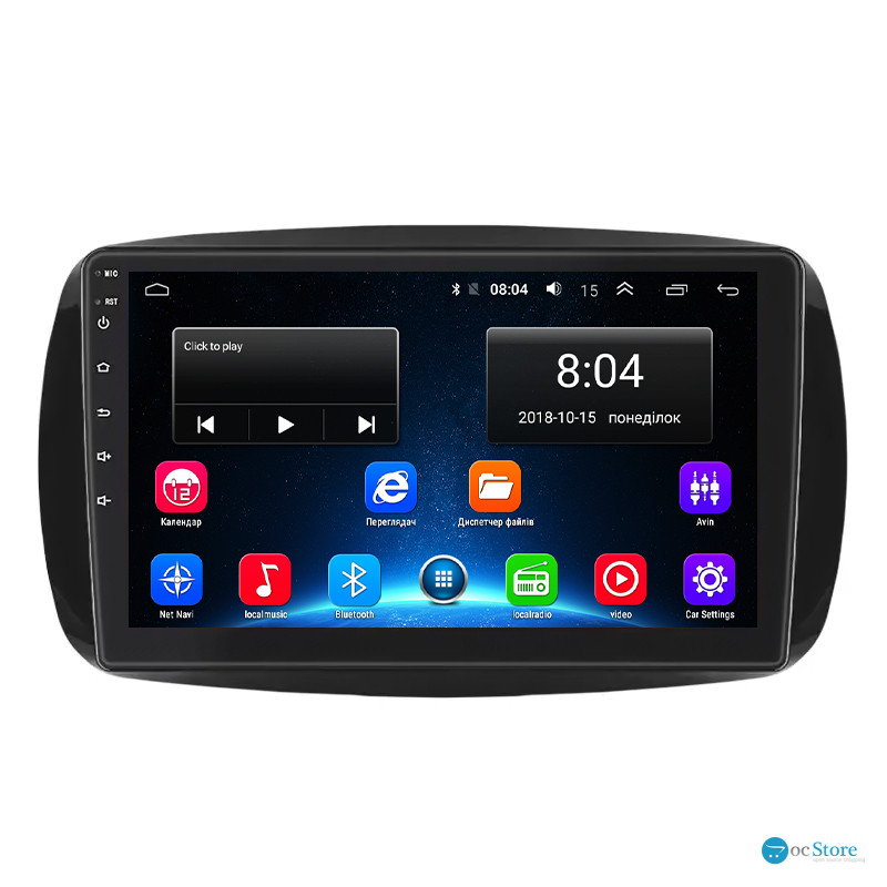 Штатная магнитола Lesko для Smart Fortwo III 2014-н.в. экран 9" 2/32Gb Wi-Fi GPS Base