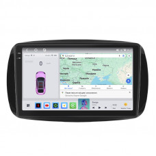 Штатная магнитола Lesko для Smart Fortwo III 2014-н.в. экран 9" 4/64 QLED CarPlay 4G Wi-Fi GPS 360 Prime