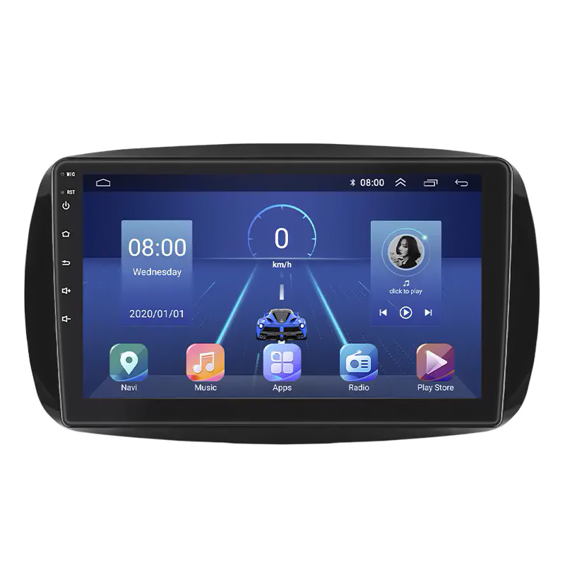 Штатная магнитола Lesko для Smart Fortwo III 2014-н.в. экран 9" 6/128Gb 4G Wi-Fi GPS Top