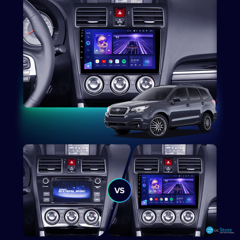 Штатная магнитола Lesko для Subaru Forester IV Рестайлинг 2015-2016 экран 9" 2/32Gb Wi-Fi GPS Base